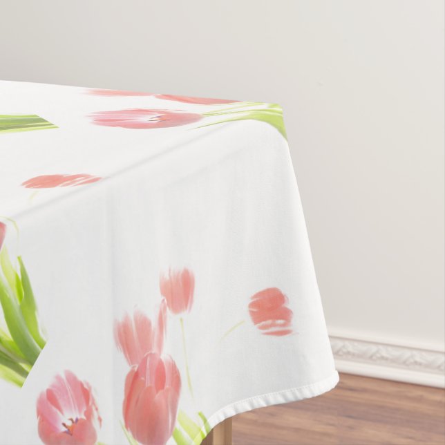 Tablecloth spring Retro pink tulip flower (In Situ)
