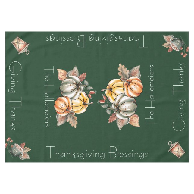 Tablecloth Thanksgiving Blessings Personalized (Front (Horizontal))