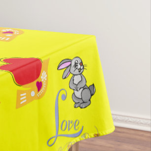Tablecloth Valentine's Day Bunny Rabbit