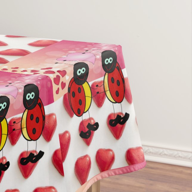 Tablecloth Valentine's Day Ladybug (In Situ)