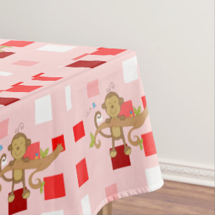 Tablecloth Valentine's Day Monkey