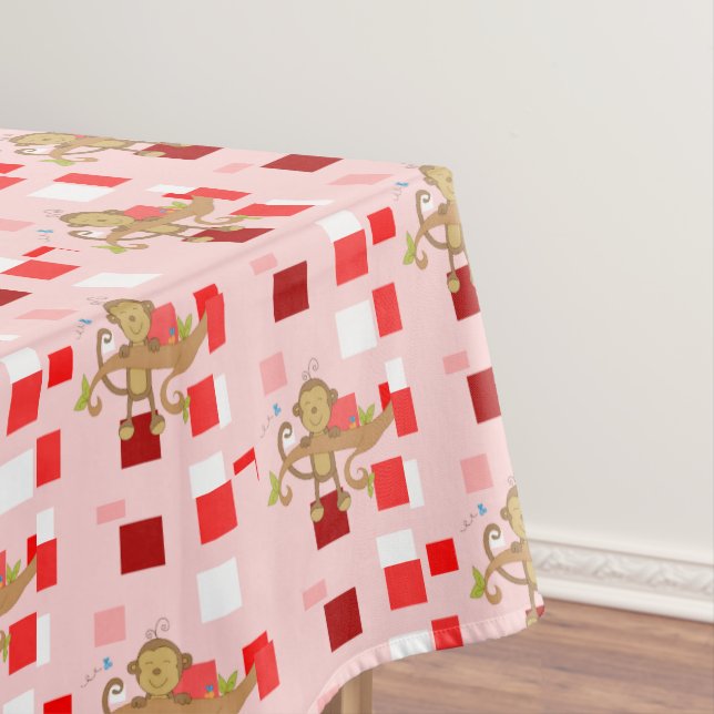 Tablecloth Valentine's Day Monkey (In Situ)