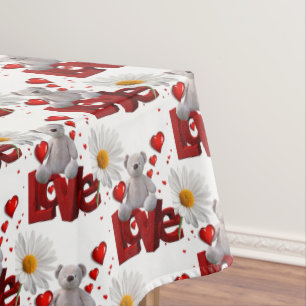 Tablecloth Valentine's Day Teddy Bear