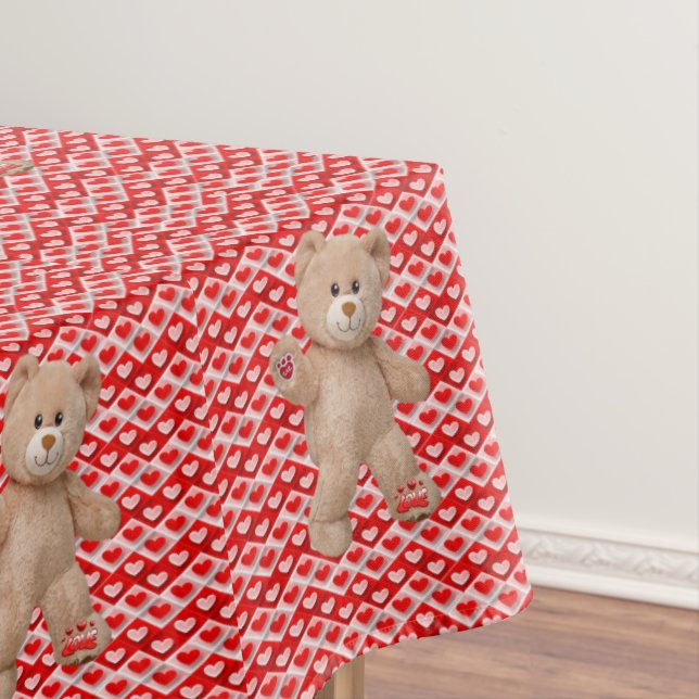 Tablecloth Valentine's Day Teddy Bear (In Situ)