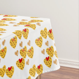 Tablecloth Valentine's Day Yellow Hearts 