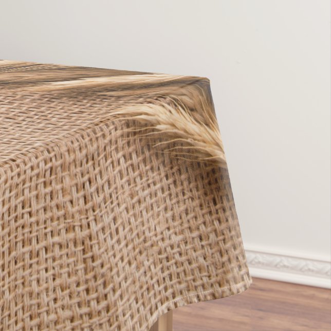 Tablecloth Wheat on Burlap Sack Country Rustic Far (In Situ)