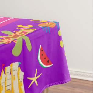 Tablecloth White Beach House Fun Sun 