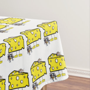 Tablecloth White Cheese Mouse Music Yellow