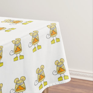 Tablecloth White Pizza Cheese Mouse Yellow