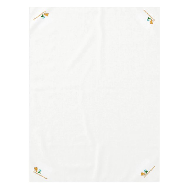 Tablecloth White Ribbit Style Frog Mushroom  (Front)