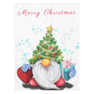 Tablecloth with Christmas Gnome