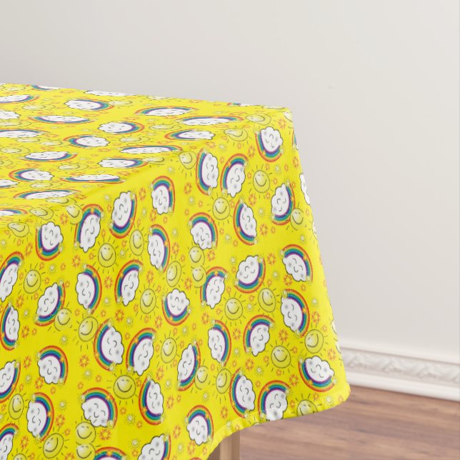 Tablecloth Yellow Rainbow Clouds Sun (In Situ)