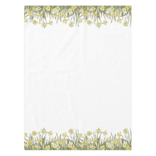 Tablecloths with floral border of yellow daffodils