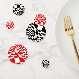 Tablefetti - Modified Red/Black Chequered Flag Confetti