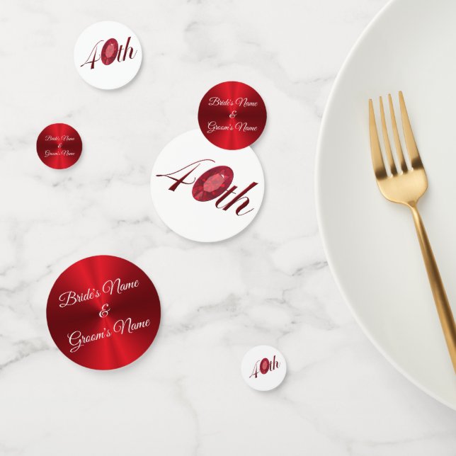 Tablefetti - Personalized 40th Wedding Anniversary Confetti (Group)