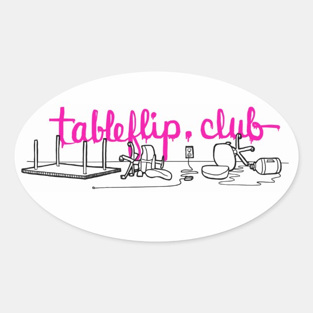 tableflip.club Stickers ovale (Devant)