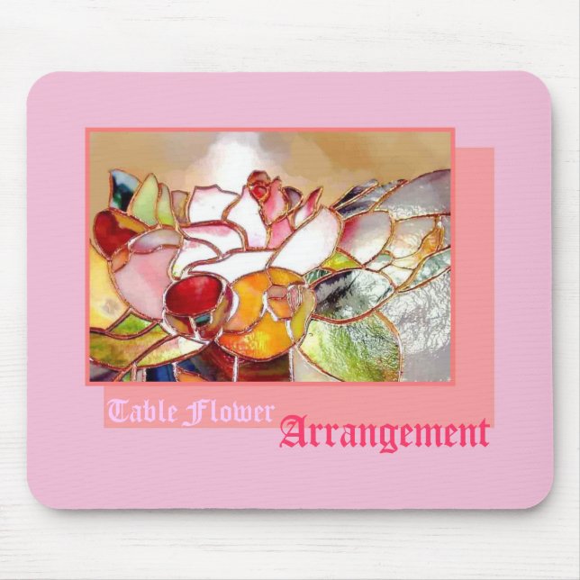 Tablel Flower Arrangement Sweet Pink Mouse Pad (Front)