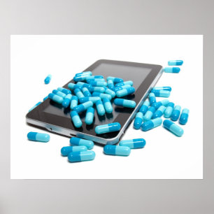 Tablet and pills poster