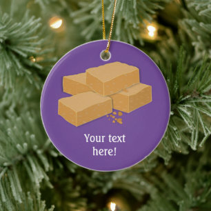 Tablet - fudge like treat from Scotland - add text Ceramic Ornament