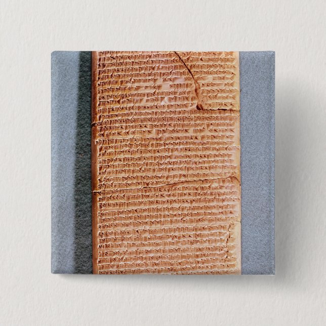 Tablet relating the ritual sacrifices 2 inch square button (Front)