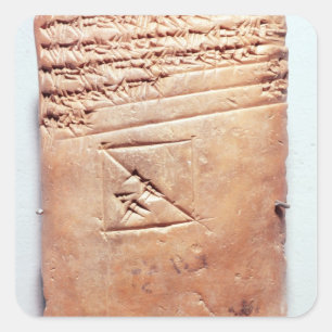 Tablet with cuneiform script, c.1830-1530 BC Square Sticker