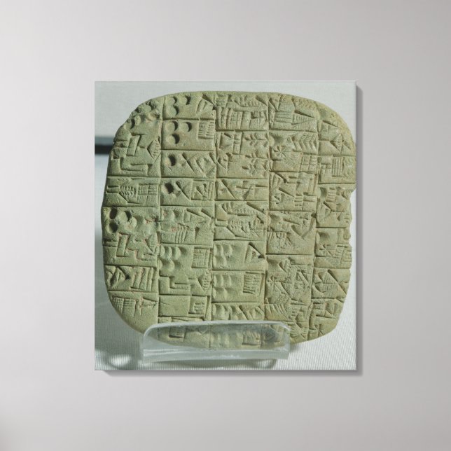 Tablet with cuneiform script canvas print (Front)