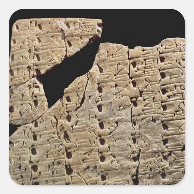 Tablet with cuneiform script, from Uruk Square Sticker (Front)