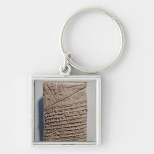 Tablet with fourteen lines of a mathematical text keychain