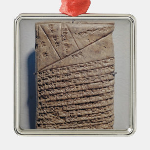 Tablet with fourteen lines of a mathematical text metal ornament