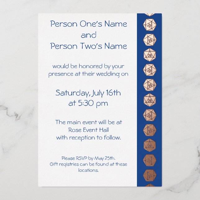 Tabletop Chic dans Blue Foil Invitation (Recto)