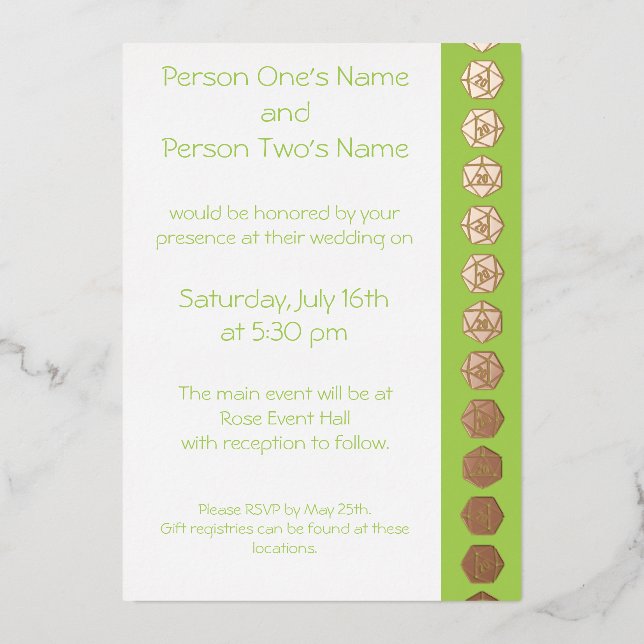 Tabletop Chic dans Peridot Foil Invitation (Recto)