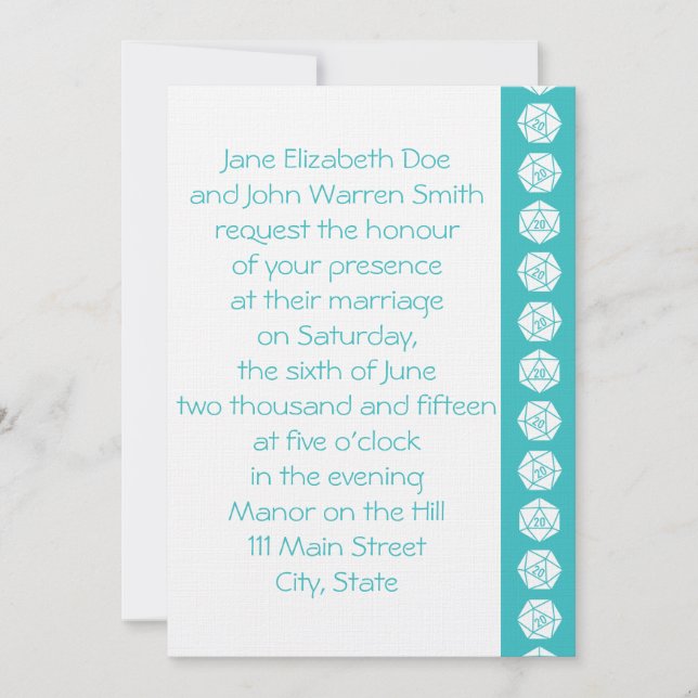 Tabletop Chic en Faire-part de mariage Turquoise (Devant)