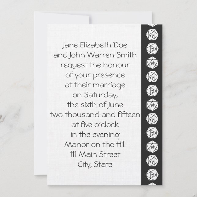 Tabletop Chic in Black Wedding Invitation (Front)