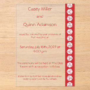 Tabletop Chic in Cherry Acrylic Wedding Invitations