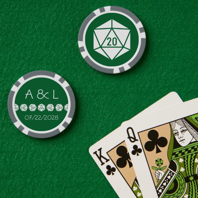 Tabletop Chic in Green Poker Chips (Poker Table (Double))
