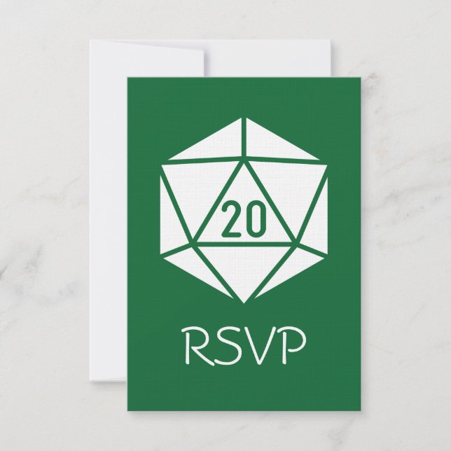 Tabletop Chic in Green RSVP Card (Front)