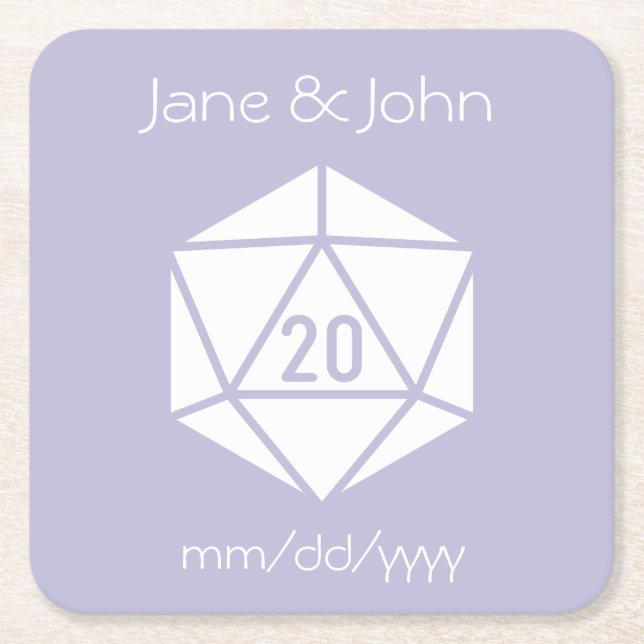 Tabletop Chic in Lavender Paper Coaster (Front)
