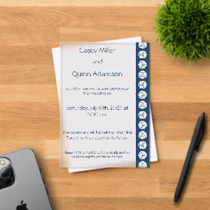Tabletop Chic in Navy Acrylic Wedding  Invitations