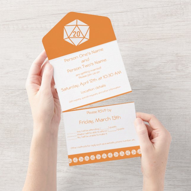 Tabletop Chic in Orange All In One Invitation (Tearaway)