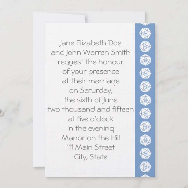 Tabletop Chic in Periwinkle Wedding Invitation (Front)