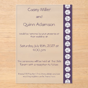 Tabletop Chic in Purple Acrylic Wedding  Invitations