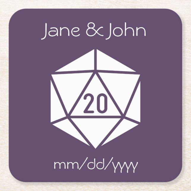 Tabletop Chic in Purple Paper Coaster (Front)