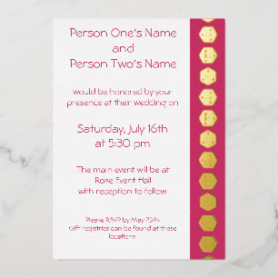 Tabletop Chic in Raspberry Foil Invitation