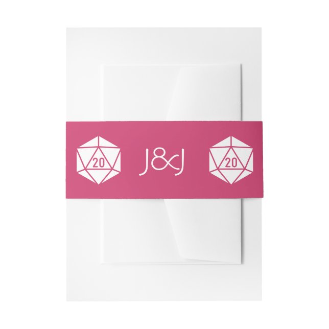 Tabletop Chic in Raspberry Invitation Belly Band (Front Example)