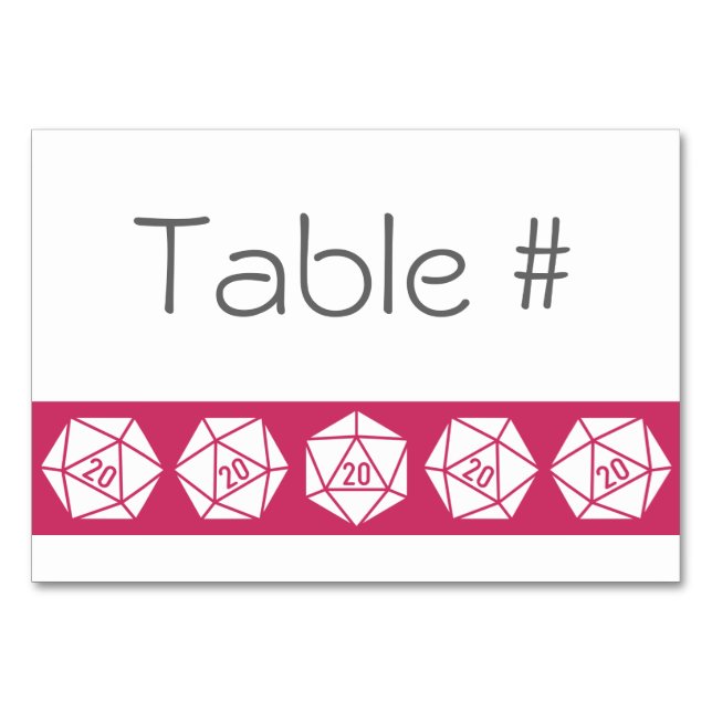 Tabletop Chic in Raspberry Table Card (Front)