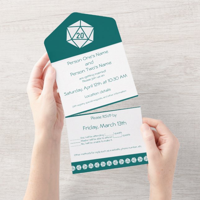 Tabletop Chic in Teal All In One Invitation (Tearaway)