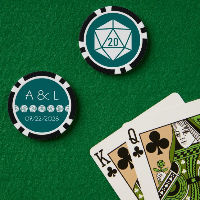 Tabletop Chic in Teal Poker Chips (Poker Table (Double))