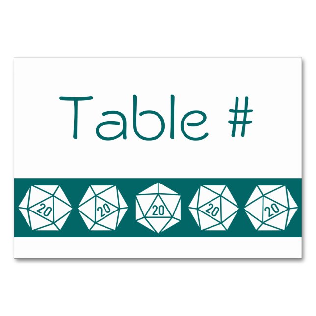Tabletop Chic in Teal Table Card (Front)