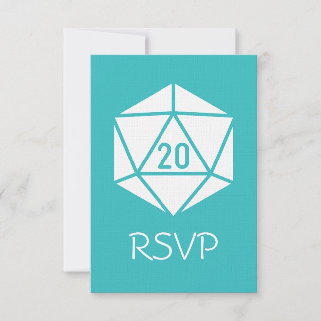 Tabletop Chic in Turquoise RSVP Card (Front)