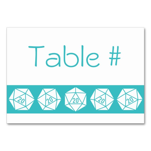 Tabletop Chic in Turquoise Table Card (Front)